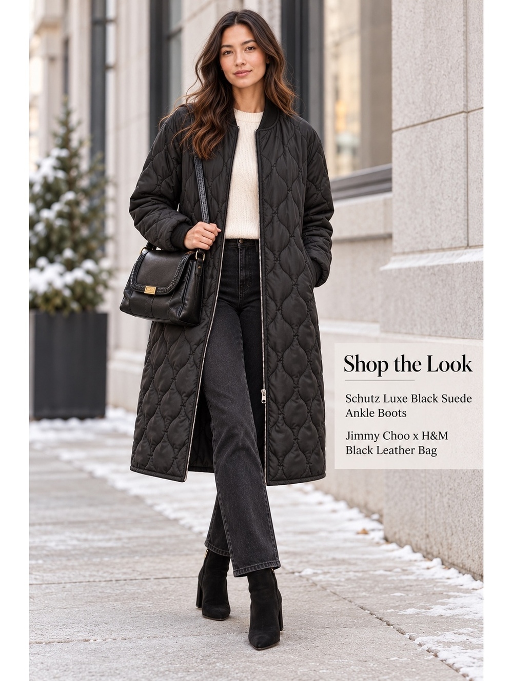 Everlane The ReNew Long Liner Jacket – Black Size Small Roomy